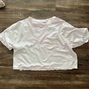 american eagle pink and white tie dye crop top